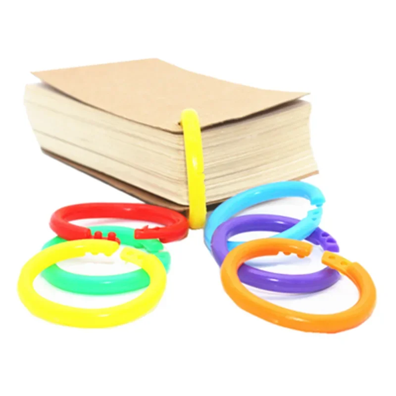 50pcs Plastic Ring Binder Hole Punch DIY Albums Circle Loose-leaf Book Hoops Opening Office Binding Supplies Photo Album
