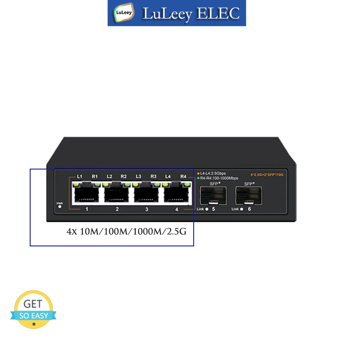 2.5G Ethernet Switch 4/8 Port 10M/100M/1000M/2.5G RJ45 10G SFP+ POE 30W Auto MDI/MDIX Plug and Play non management AC 100-240V