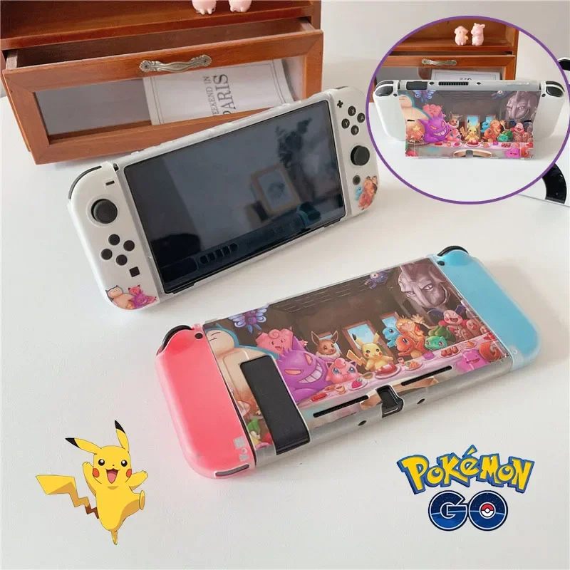 Pokemon Pikachu Guscio Protettivo Per Nintendo Switch Oled, Ns Anime Gengar Palmare Separabile Shell Accessori Di Gioco Cover Gift