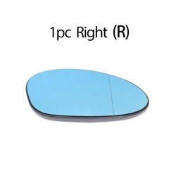 Premium Blue Tinted Side Mirror Glass - Left & Right Rearview Exterior (1pc right blue)