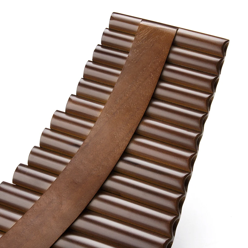 25 Pipes Handmade Bamboo C Key Made PanFlute Diagonal Wooden Strip Pan Pipes Traditional Woodwind Musical Instrument