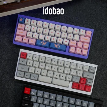 Idobao 흰색 키보드, PC 유선 키보드, 미니 기계식 키보드, 40 QMK VIA 키보드, 블랙 퍼플 베어본 키트, 40% 키캡, ID42