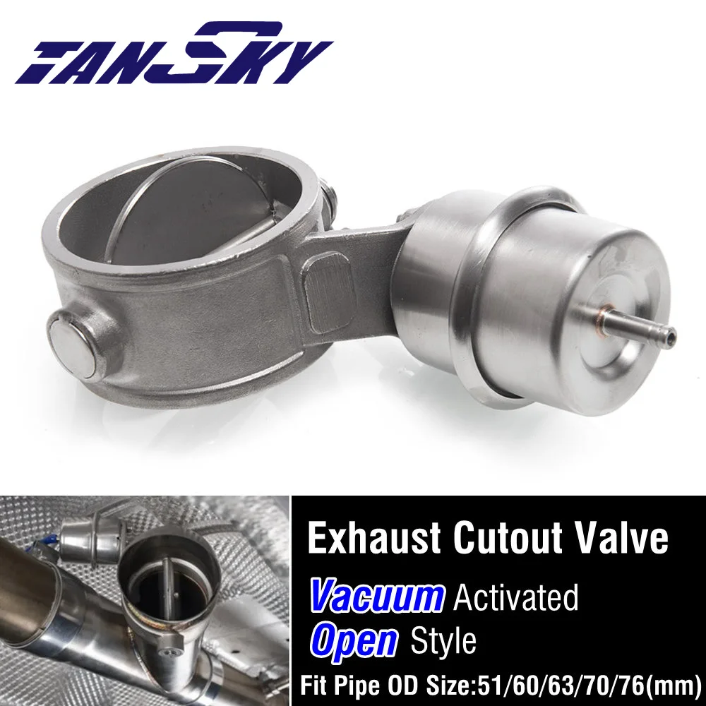 TANSKY New Vacuum Activated Exhaust Cutout 51mm/60mm/63mm/70mm/76mm Open Style Pressure: About 1 BAR For FORD MONDEO TDCi