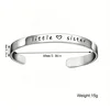 Silver Color Big Middle Litter Sister Cuff Bracelet Stainless Steel Engraved Bangles Family Friendship Jewelry Gifts 6