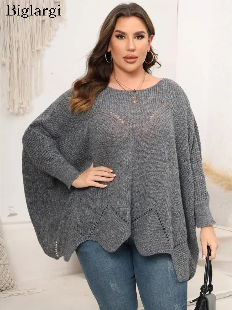 

Plus Size Autumn Winter Pullover Sweater Women Irregular Modis Pleated Loose Ladies Sweaters Long Sleeve Woman Knitted Tops 2023