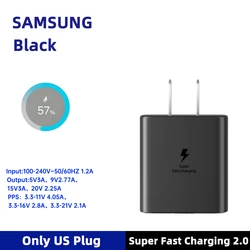 High - Power Samsung USB - C Fast Charger 45W - Black US Plug