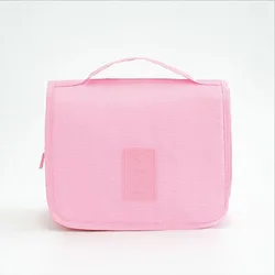 Elegant Women's Waterproof Travel Toiletry Organizer with Hook (Pink)