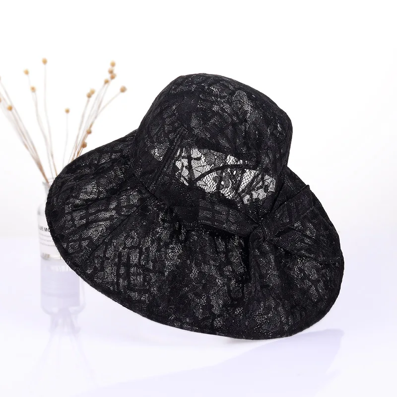 

Hat Lace Women Summer Sun Beach Accessory UV Protection Wide Brim Soft Thin Cap For Lady Holiday