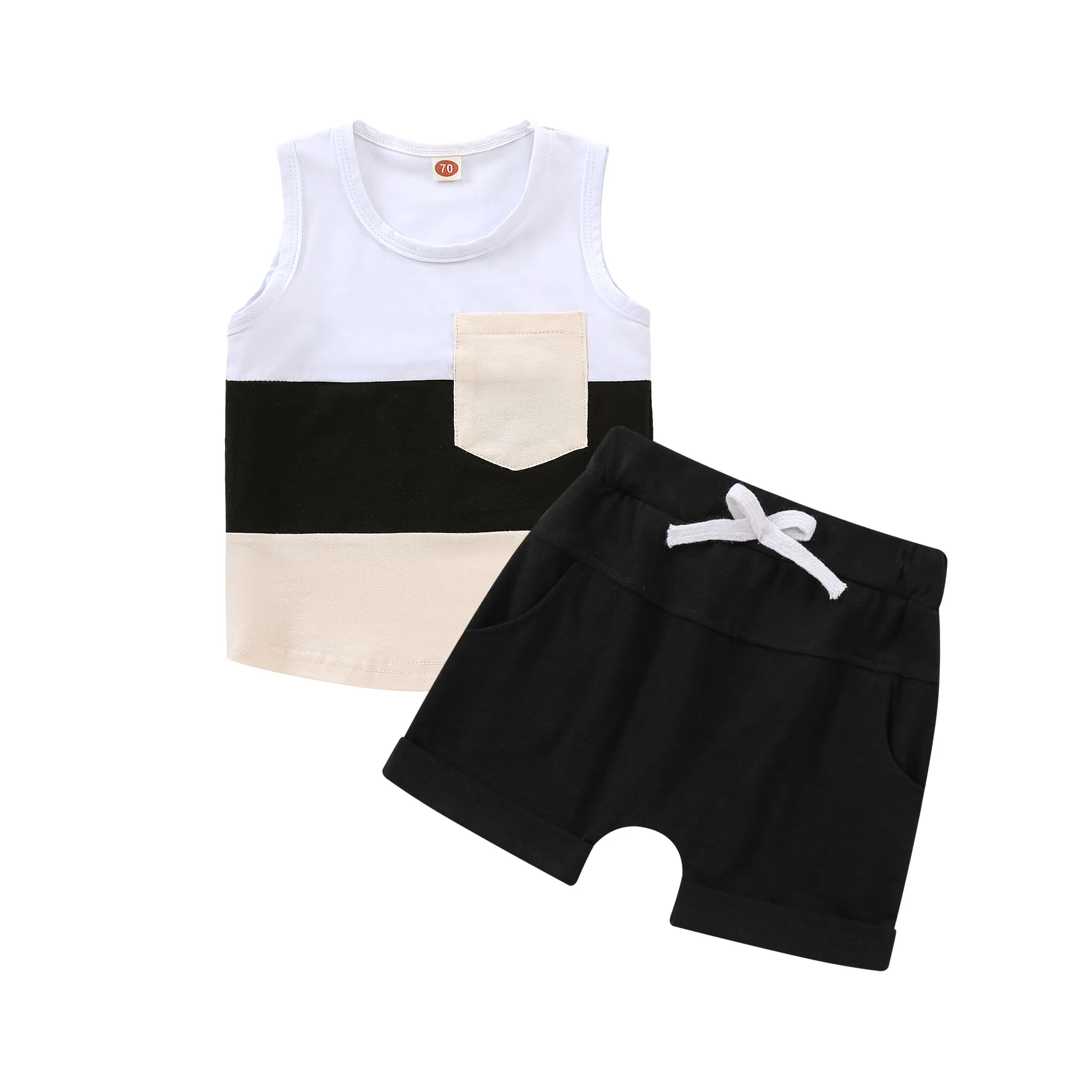 

New 2024 Toddler Boys Girls Clothes Set Kids Casual Summer Outfits Shirt Shorts 2pcs Suits Costume Blue Black Brown Sets Baby