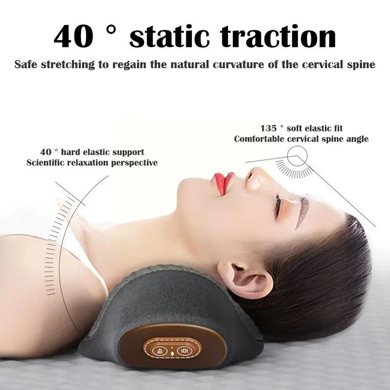 NEW Upgrade Electric Neck Massage Pillow Vibration Neck Massager Back Cervical Traction Relax Sleeping Memory Foam Spine Support