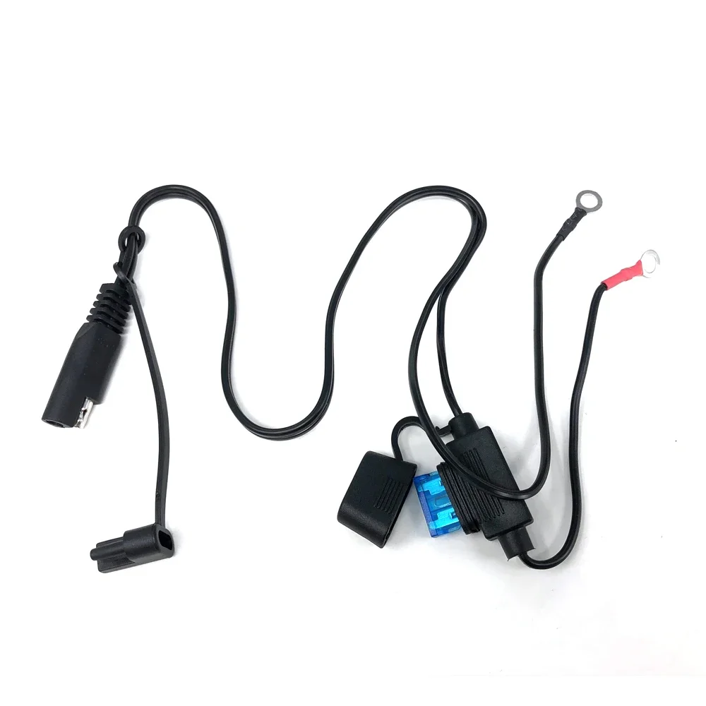 18AWG SAE Extension Connector Cable with Ring Terminal Battery Charger Quick Disconnect 10A Fuse Cord For Motorcycle Car Tractor