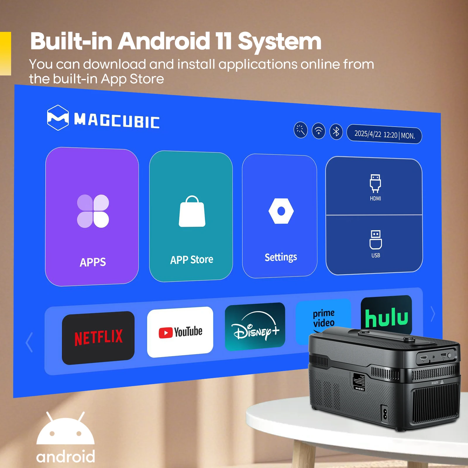 Magcubic Auto Focus HY450C جهاز عرض قصير للغاية مع...