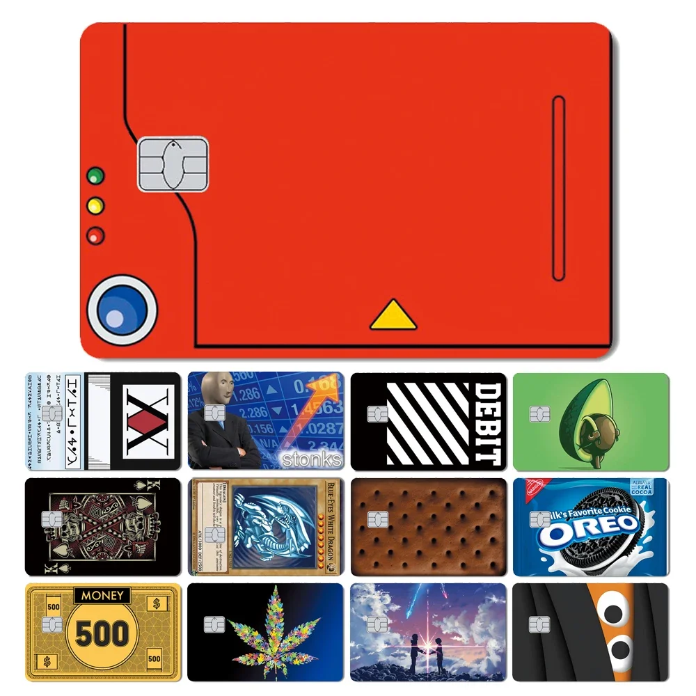 1Pc Watemelon Gold Coin Hunter Anime Cartoon Smile Matte Front Cover Sticker Film Skin Per Metro Debit Credit Card