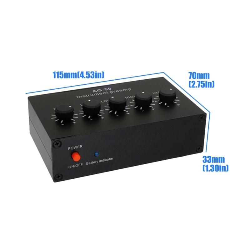 22dB 부스트 기능을 갖춘 컴팩트 휴대용 악기 프리앰프, 500mAh 배터리, 스튜디오 라이브 공연용 사운드 앰프