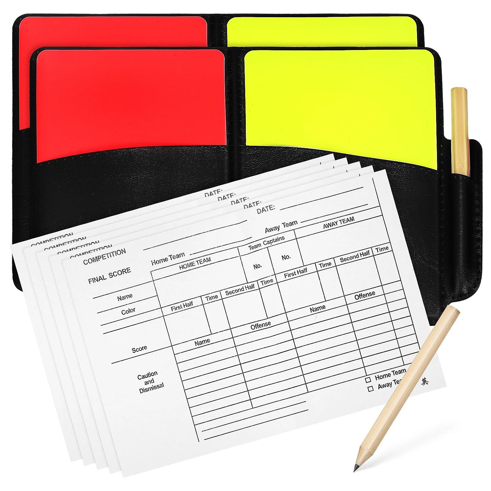 

2 Set Referee Kits Soccer Referee Card Sets Referee Score Sheet Pencil Referee Supplies