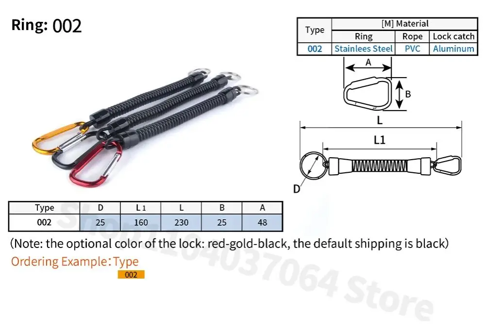 Description Picture 2 of itemFactory Price 1PCS Fishing Rope Anti Loss Rope Spring Elastic Rope Strap Buckle Camping Phone Keychain Fishing Rope Safety Rope