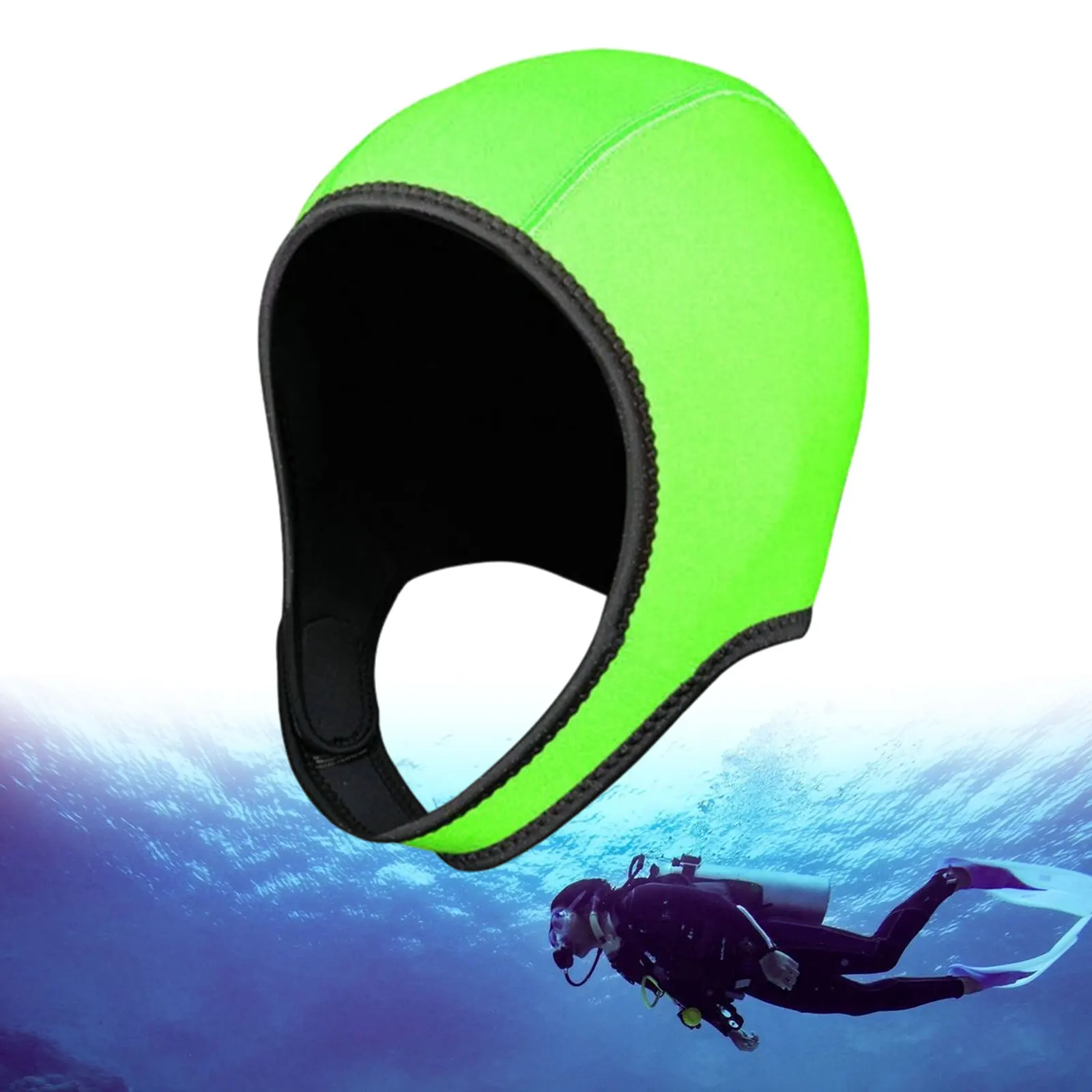 Scuba Diving Hood 3mm Neoprene Wetsuit Hood Swimming Cap with Chin Strap for Water Sports Surfing Bathing Snorkeling Kayaking 3