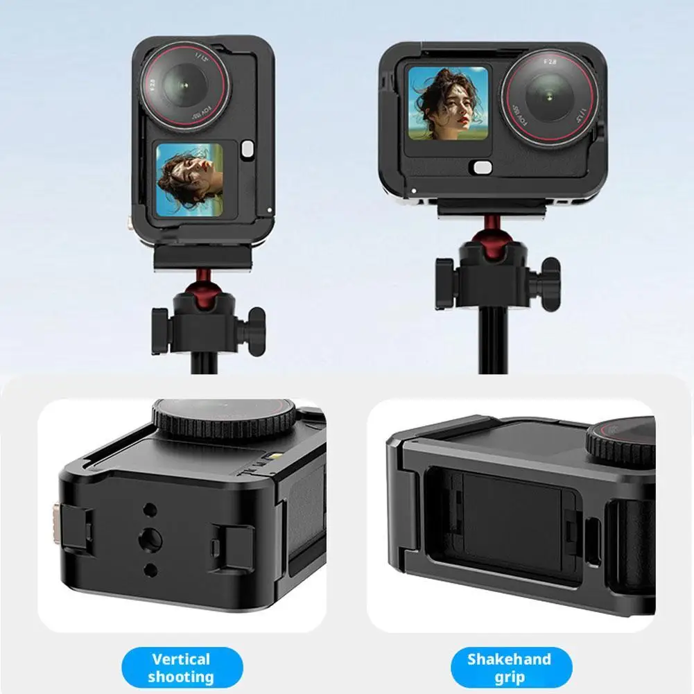 DJI ACTION 6 알루미늄 합금 프레임 케이스 메탈 케이지 퀵 릴리즈 마운트 콜드 슈 풀 프로텍티브 카메라 액세서리