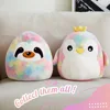 33cm Rainbow Penguin Throw Pillow Cute Plush Colorful Sloth Pillow Stuffed Animals Sleeping Soft Doll Toys Gifts for Girls 6