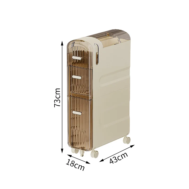 Giluta Mobiletto Angolare Da Bagno Stretto, Armadio Portaoggetti Con Anta In Vetro E Ripiani, Organizer Per WC E Cucina - 2