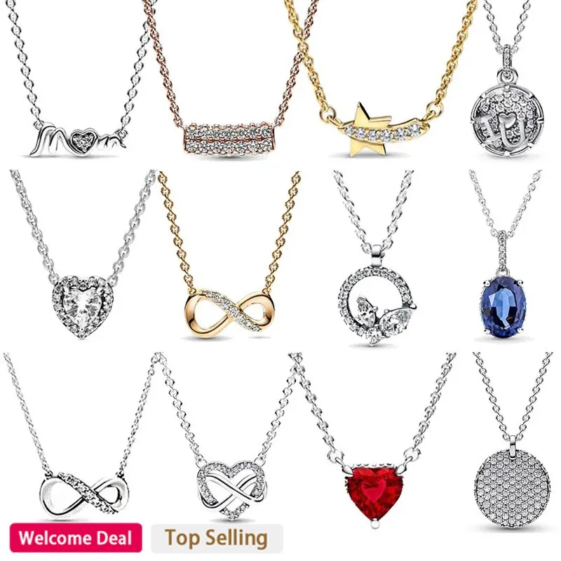 Popular Women's 925 Silver Pav é Tight Set Bar Pendant with Collar Chain Heart shaped Pendant Collar Chain Neckpiece DIY Jewelry