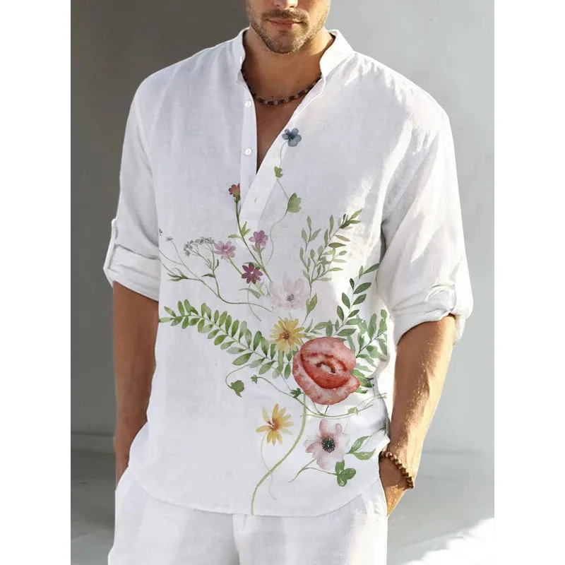 

Hummingbirds Print Men's Casual Shirt shirt Floral 02