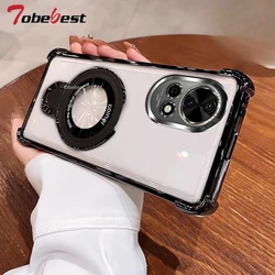 Coque en silicone avec support magnétique anti-choc MagSafe