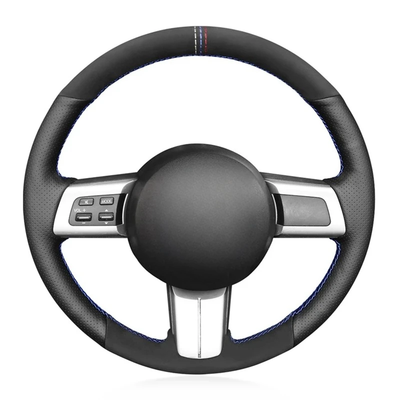 

Anti-Slip Black Genuine Leather Suede DIY Car Steering Wheel Cover For Mazda MX-5 Miata 2009-2014 RX-8 2009-2013 CX-7 2007-2009