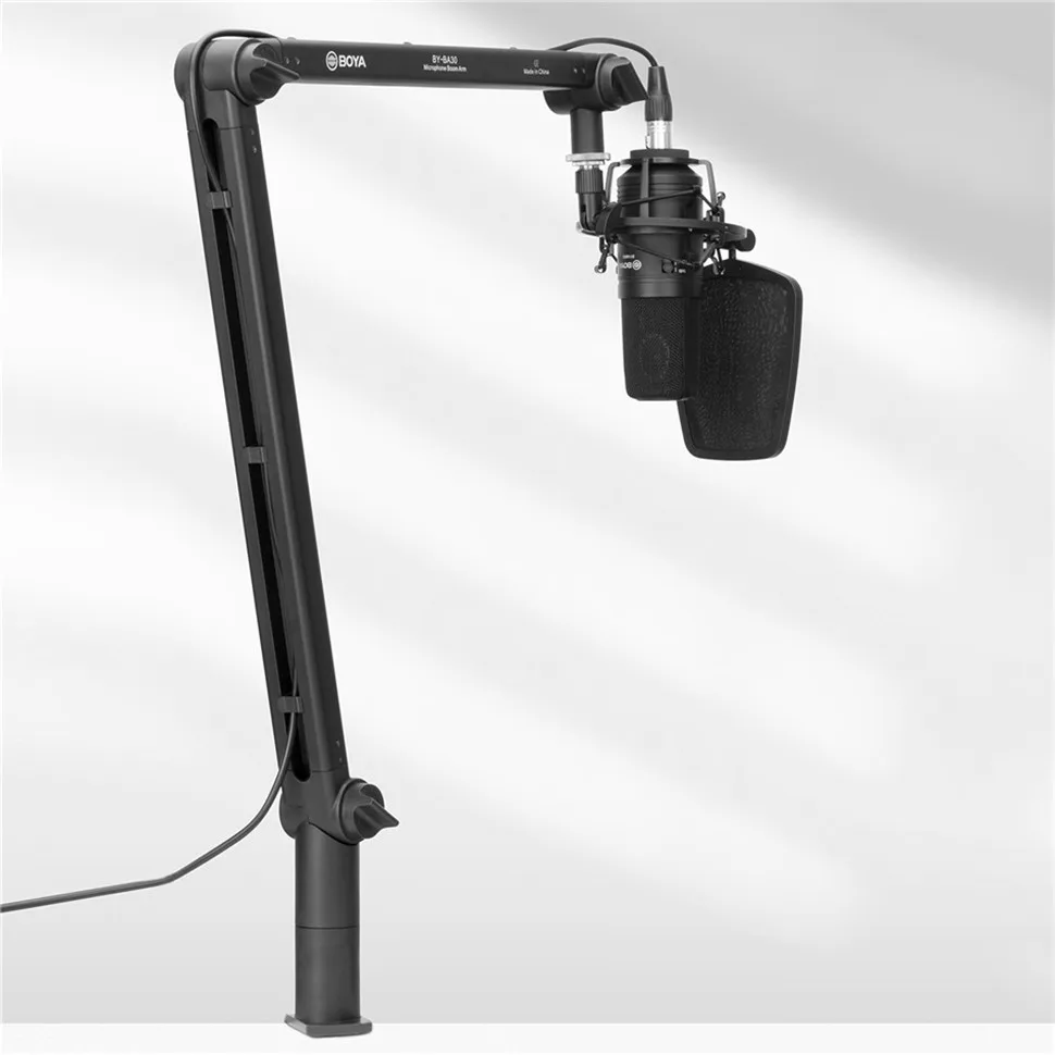 

BOYA BY-BA30 Suspension Scissor Angle Mic Stand With Swivel Microphone BoomArm For Keyboard Broadcasting