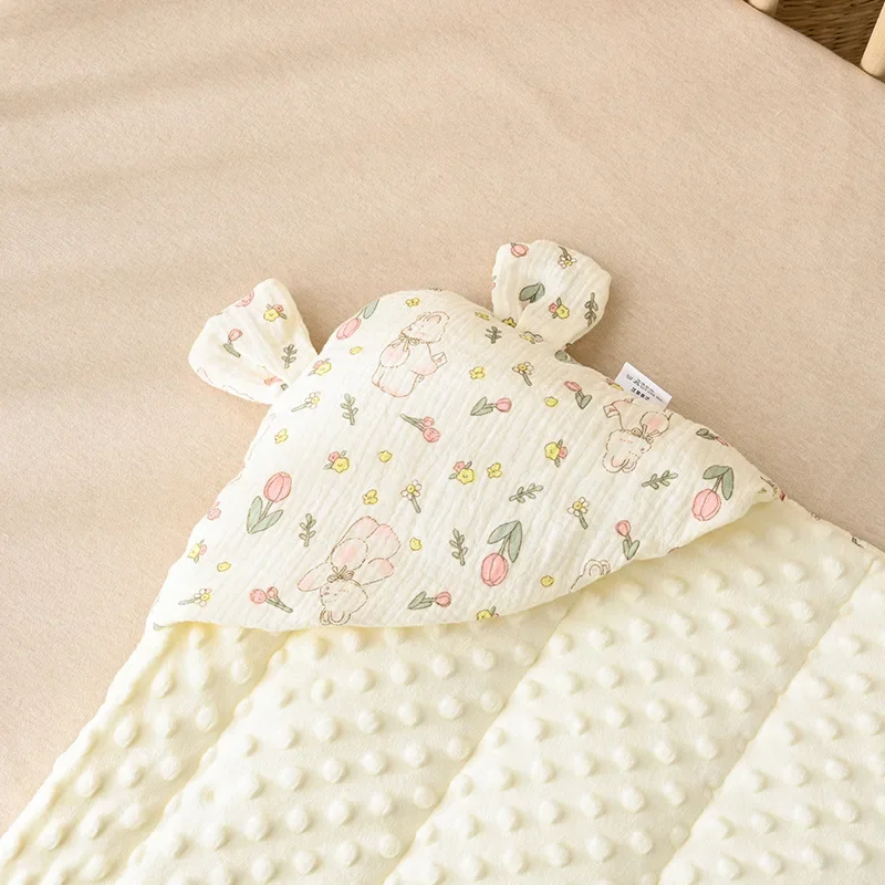 Coperta in pile per neonato per la stanza delle parto Coperta floreale morbida Forniture per bambini Primavera Autunno Coperta per asilo nido sottile calda e accogliente - immagine 4