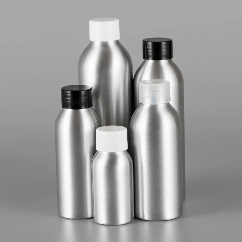 Aluminum Bottle 1oz 2oz 4/8oz 20/30/50/60/100ml/150/200/250ml Empty Round Sliver Metal Bottle With Aluminum Cap Child Resistant aluminum bottle