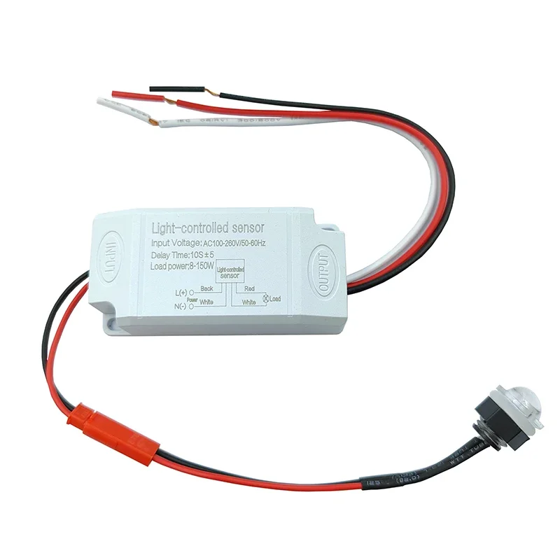 Smart Mini Outdoor Light Controller Compatible AC 110-260V to DC 12V/24V with Time Delay Function and Rain & Lightning