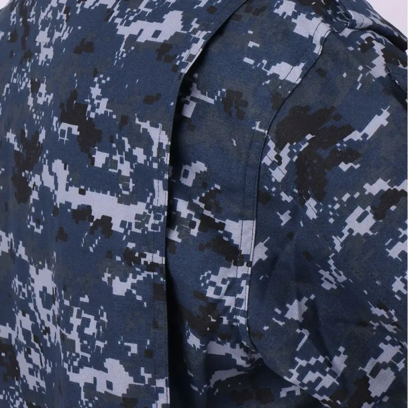 Men's Outdoor Multi-pocket Suit Blue Digital Clothing Wear resistant Breathable Work Clothes Men's Camping Hiking Hunting Suits 3