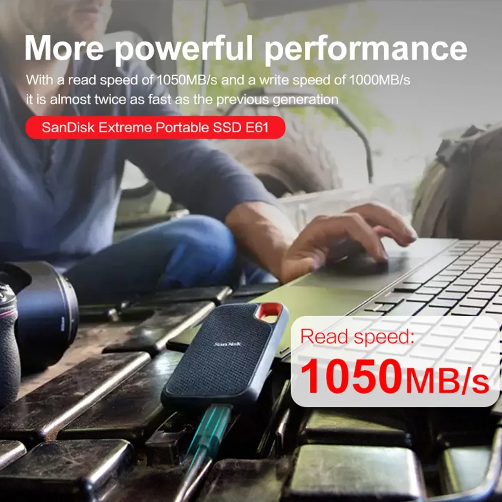 SanDisk Extreme PRO ޴  ϵ ũ, USB 3.2 Gen2 X 2 Ÿ C/A , Ʈ ָ Ʈ ̺, SSD E30, 480G, E61, 3 