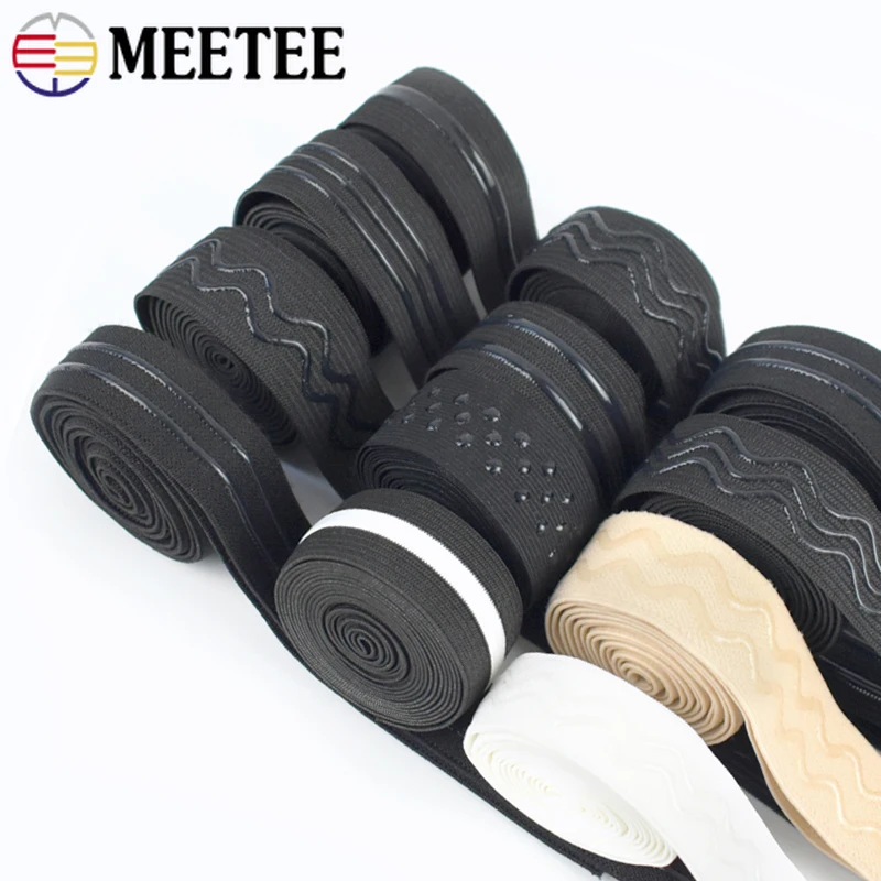 élastique Sport 51mm Large Bande Antidérapante Élastique Silicone 4m BENECREAT - Ruban Couture 51mm Noir Et Blanc