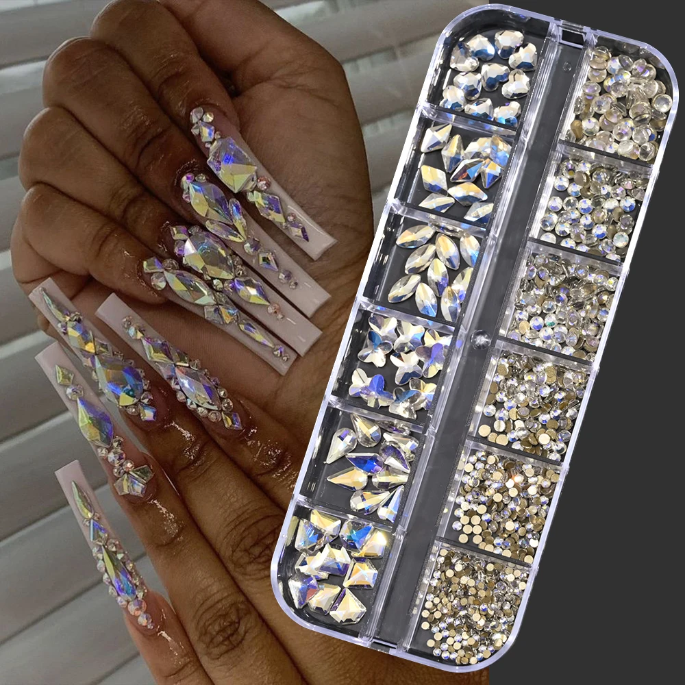 Sparkling Crystal Nail Art Rhinestones Kit with Tools