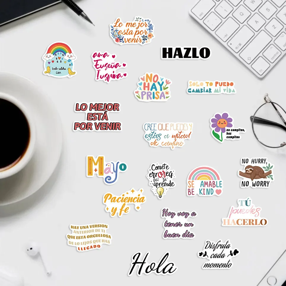 100PCS New Spanish Inspirational Graffiti Stickers Decorate Guitar Notebook Luggage DIY Waterproof Stickers