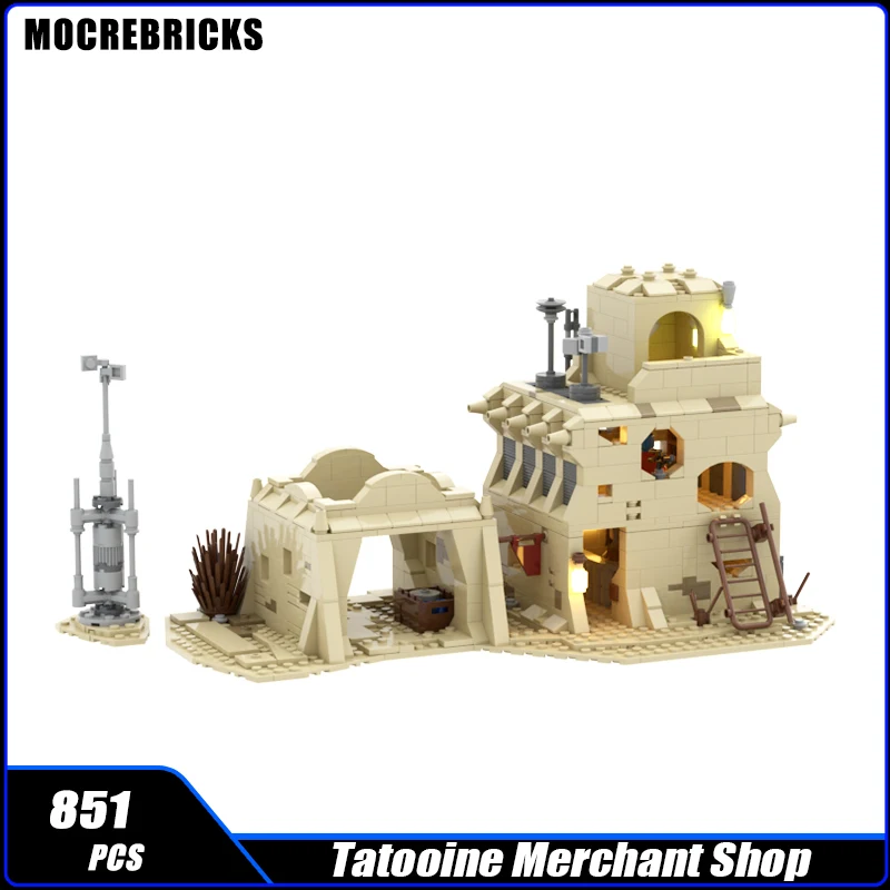 

MOC Star Movie Scene Series Tatu Merchant Store Desert House Garage Building Block Famous Architecture Model Brick Toy Gifts