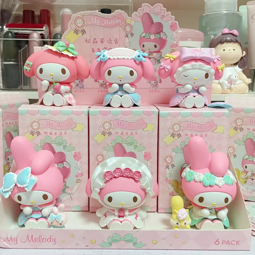 

Hot selling kawaii Sanrio blind box cartoon secret tea party mymelody handheld office desktop ornaments female gift toys