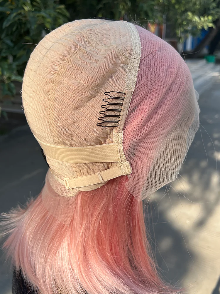 Rose Pink Short Bob Human Hair Wig human hair wig
