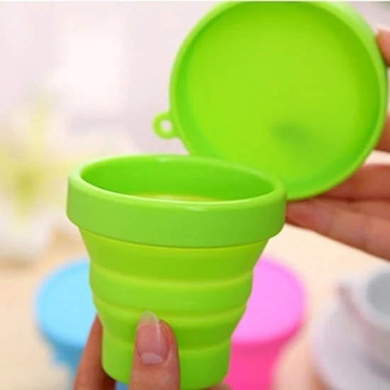 150Pcs/Lot Portable Silicone Telescopic Drinking Collapsible Folding Cup Travel Camping