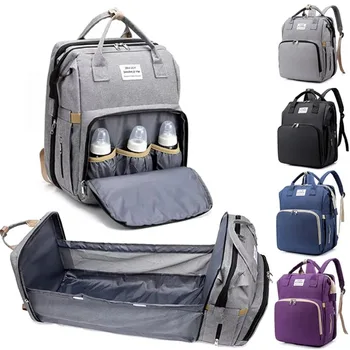 Borse per pannolini per mamma Lettino per mamma Zaini per biberon per pannolini di grande capacità con fasciatoio Comode borse per allattamento per bambini 1