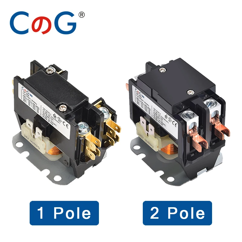 CG-Contator de Ar Condicionado de Uso Geral, Normalmente Aberto, Bobina AC, Iluminação do Motor HVAC, 24V, 120V, 240V, 1P, 2P