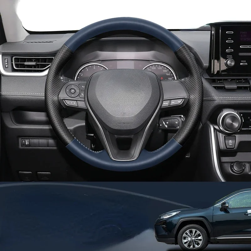 

Suitable For Toyota Willander 2021 2022 Hand-sewn Leather Steering Wheel Cover