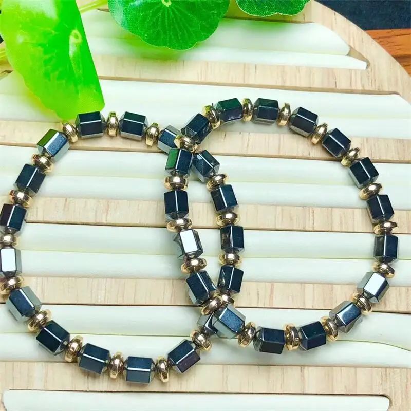 

Natural Hematite Bracelet Healing String Charms Fashion Personalized Men Women Holiday Gift Jewelry 1pcs