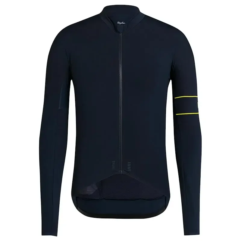 thumbnail image 1 of Maillot de ciclismo de alta calidad para equipos profesionales, ropa térmica de invierno de polar de manga larga para ciclismo de competición, ropa para deportes al aire libre, clásica a rayas, 1 of 5