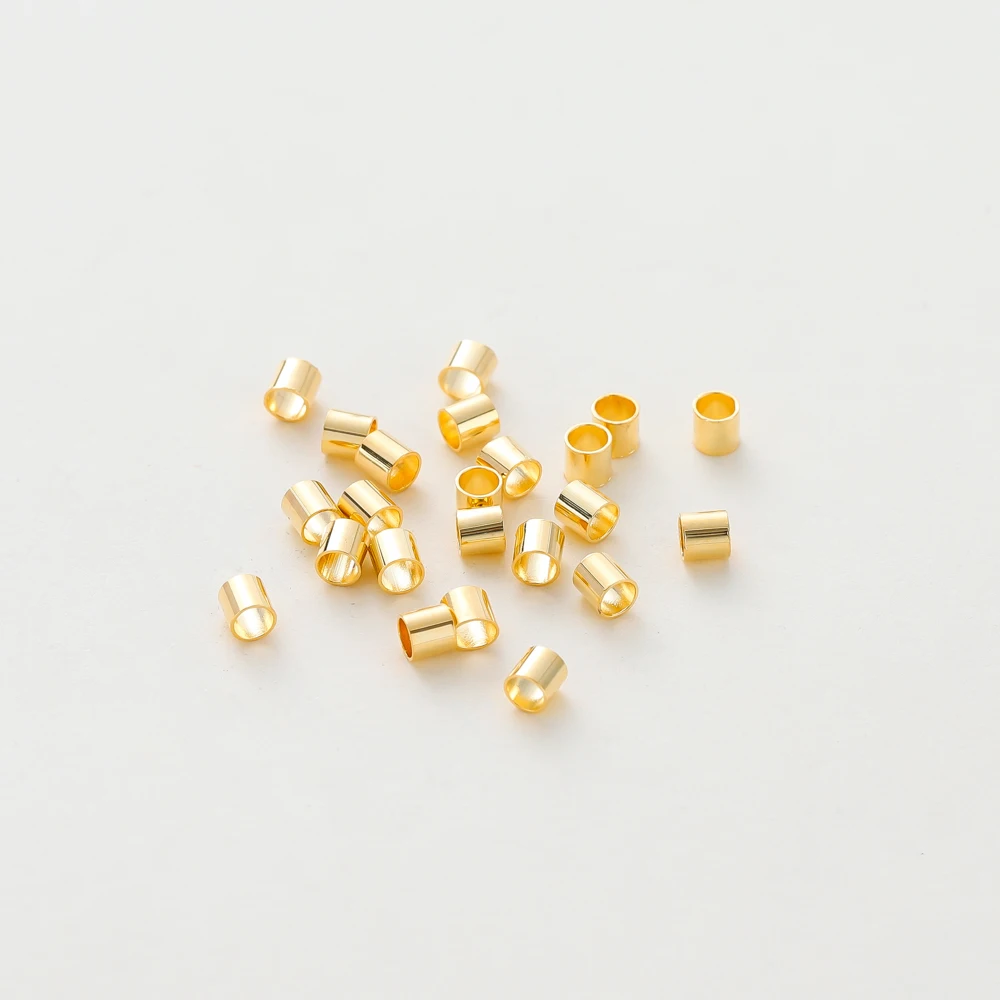 100 teile/los 1,5/2/2,5mm 14K/18K Gold Farbe Überzogene Messing Positionierung Perlen für DIY Armband Halskette Schmuck Machen Zubehör – Detail 12