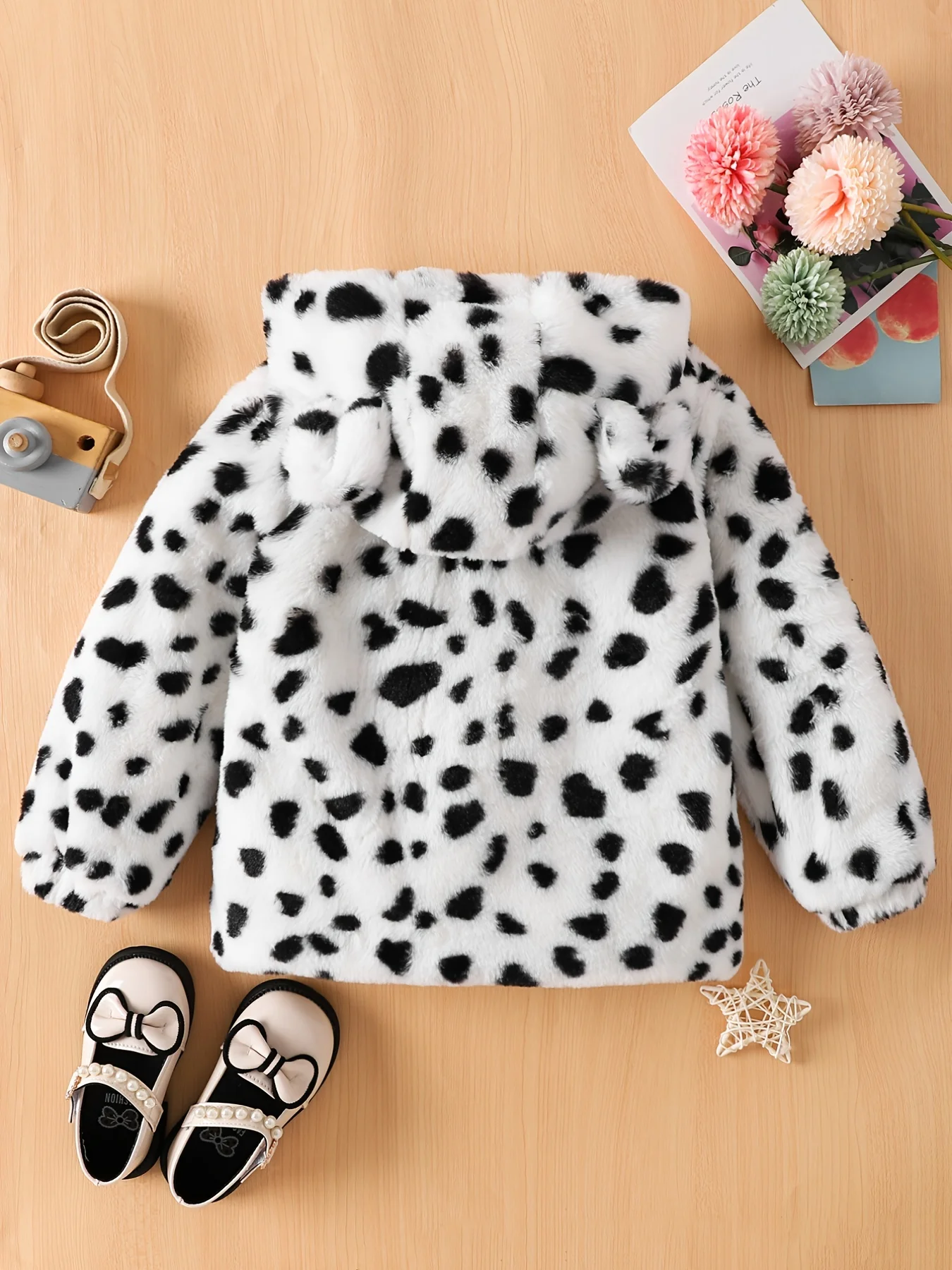 Girls Winter Coat Boys School Hooded Jacket Baby Boys Girls Cow Plush Winter Set