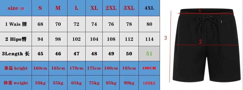 Everlast men’s breathable quick dry stretch fitness beach sports shorts chart