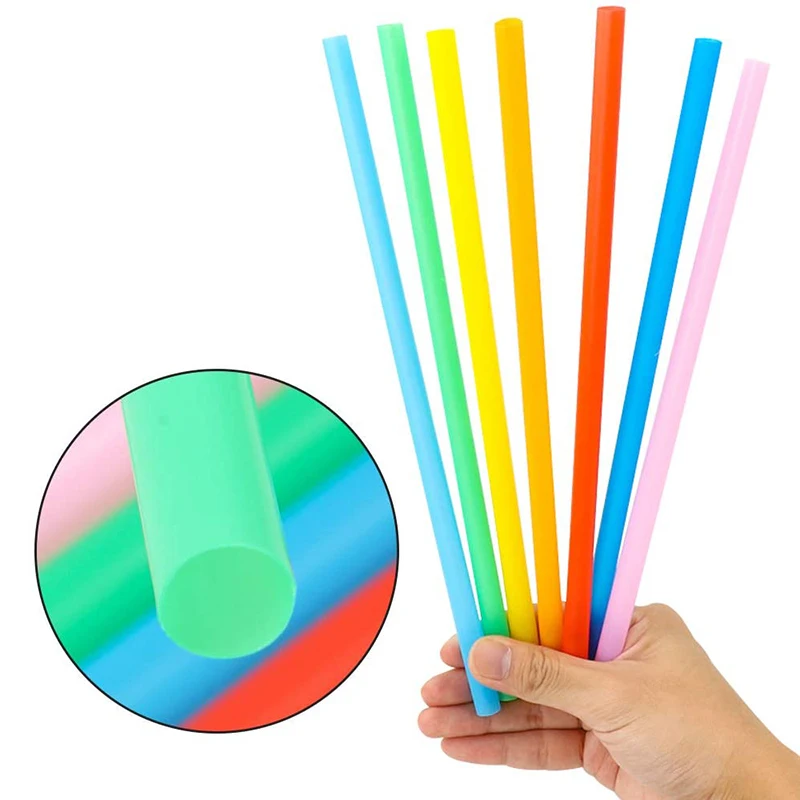 Jumbo Straws 10.3in Smoothie Straws Extra Wide Extra Long 300Pcs Assorted Bright Colors Jumbo Straws